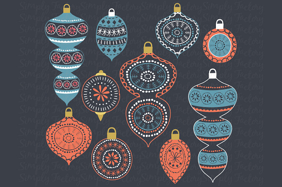 Chalkboard Christmas Ornament Set in Illustrations - product preview 1