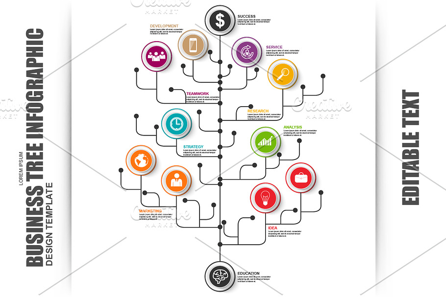 Business Tree Timeline Infographic in Presentation Templates - product preview 8