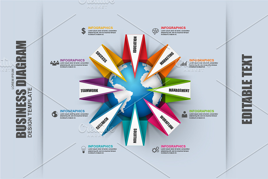 Business Origami Diagram Infographic in Presentation Templates - product preview 8