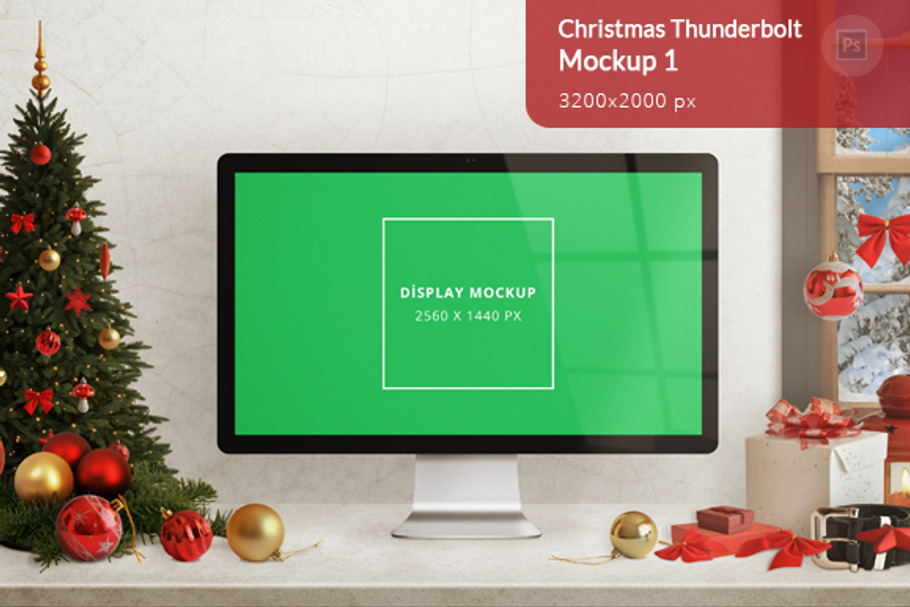 Christmas Thunderbolt Mockup 1 in Print Mockups - product preview 8