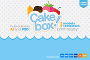 Gift Box Packaging Cake Template