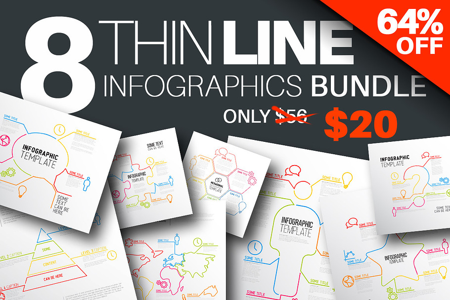 THIN Line Infographic Bundle