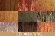 Set of 9 vector wooden textures