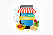 Online Store Mobile Phone Concept.