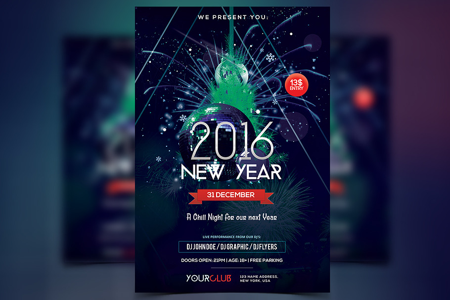 2016 New Year - PSD Flyer
