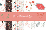 Floral pattern & clipart set