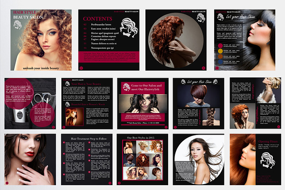 Hair Styles Beauty Salon Portfolio in PowerPoint Templates - product preview 4