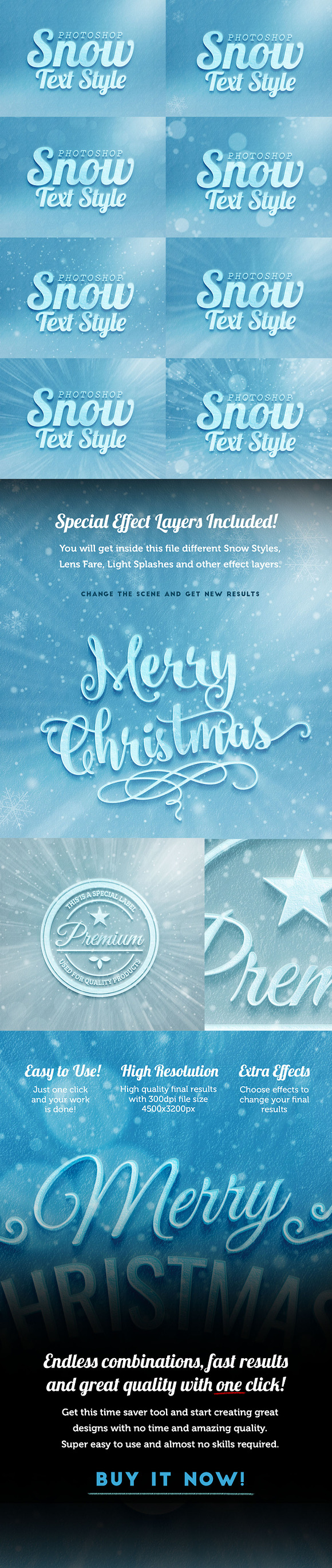 Snow Text Effect Psd for Photoshop in Photoshop Layer Styles - product preview 2