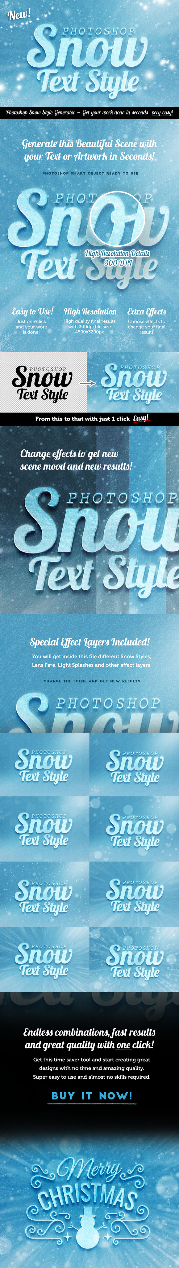 Snow Text Effect Psd for Photoshop in Photoshop Layer Styles - product preview 3