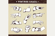 Vintage Hands | Vector Icons
