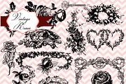 Vintage Roses Clipart & Brushes