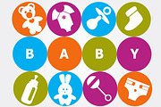 Baby icons vector set