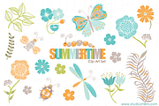 Summertime Clip Art & Pattern Set
