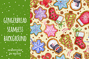 Gingerbread seamless background