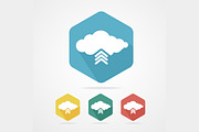 Upload from Cloud  Icon Set Flat.