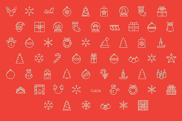 Sale: Christmas Line Icons + Bonus! in Graphics - product preview 1