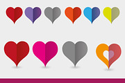 Colorful Flat Hearts (Icons)