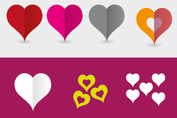 Colorful Flat Hearts (Icons) in Heart Icons - product preview 1
