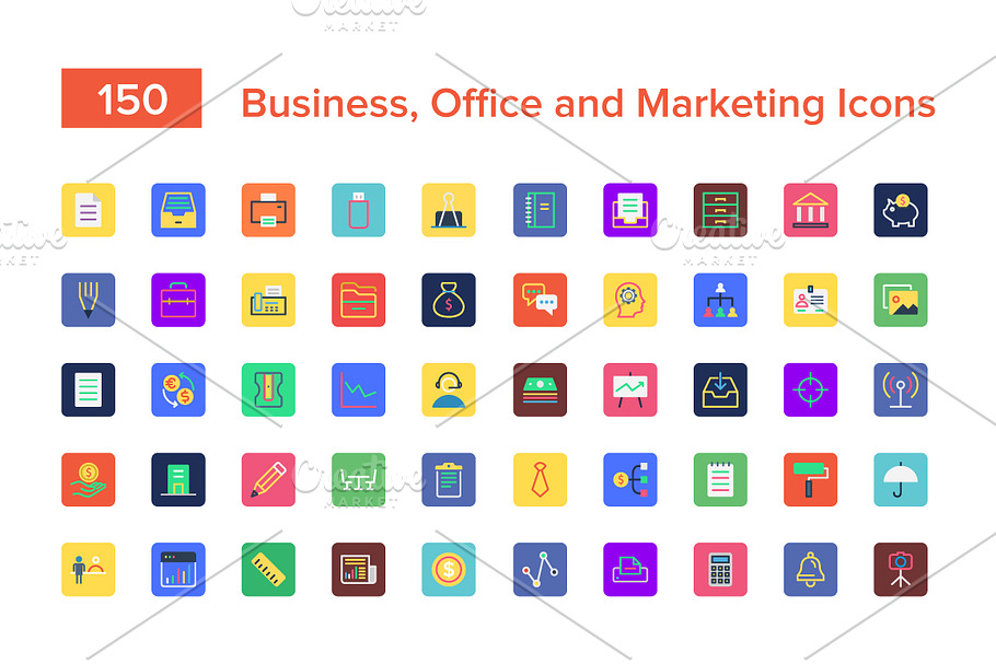 Business, Office and Marketing Icons in Graphics - product preview 8
