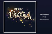 Merry Christmas card with lettering