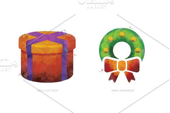 Watercolor Christmas Elements Pack in Illustrations - product preview 1