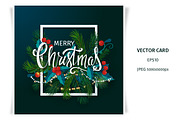 Merry Christmas card with lettering