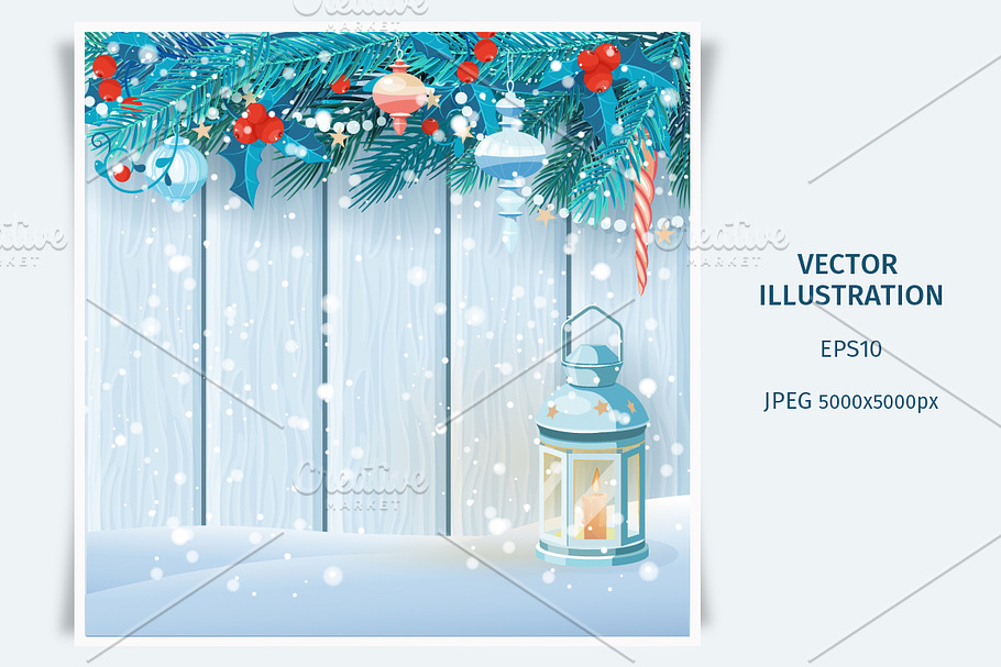 Christmas and New Year card in Illustrations - product preview 8