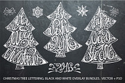 Christmas tree lettering set