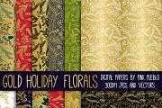 Faux Gold Foil Christmas Patterns