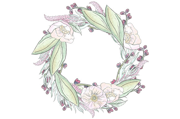 Pastel Watercolor Flower Clipart in Illustrations - product preview 3