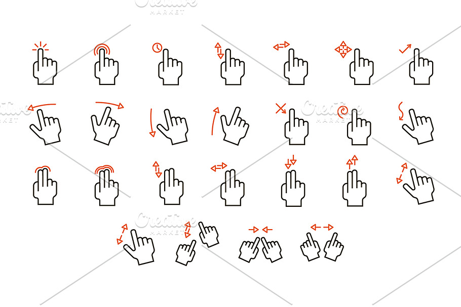 Touch Screen Gestures Set in Graphics - product preview 8