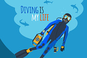 Diver and Diving Equipment