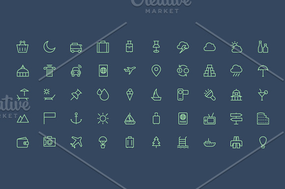 100+ Tourism Outline Icons Set in Graphics - product preview 1