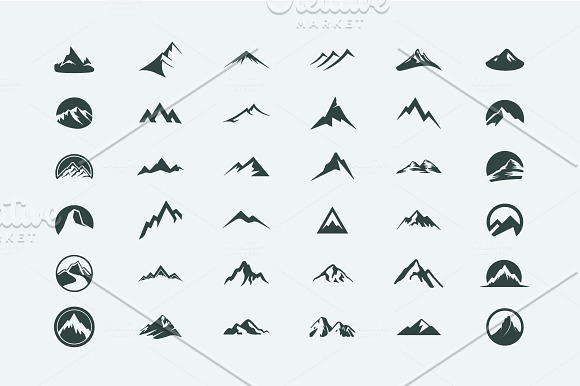 Pack of 12 mountains logo, 62 icons in Logo Icons - product preview 1