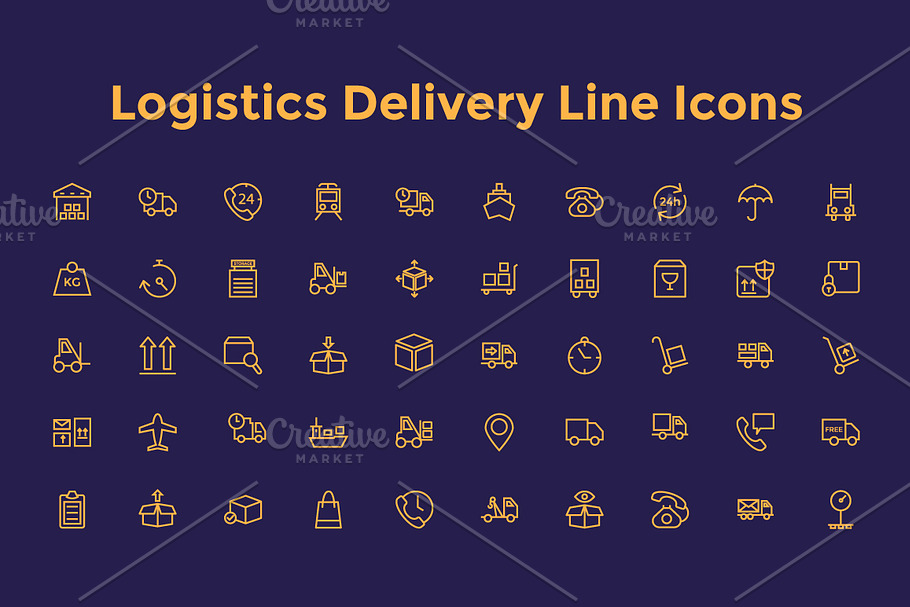Logistics Delivery Line Icons
