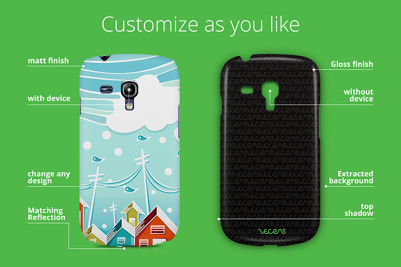 Galaxy S3 mini 3d Case Design Mockup in Product Mockups - product preview 1