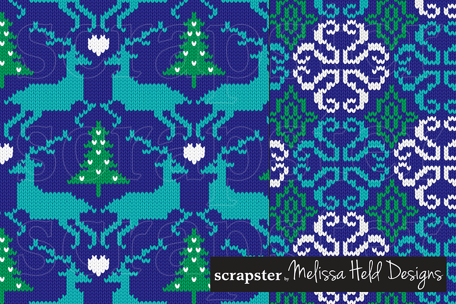 Knit Christmas Patterns in Patterns - product preview 8