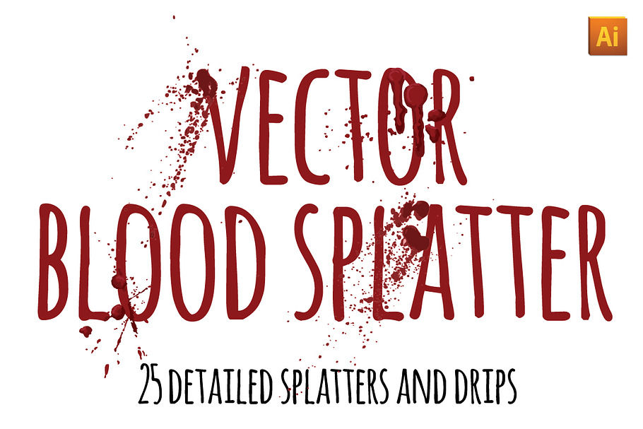 Vector Detailed Blood Splatter Set in Textures - product preview 8