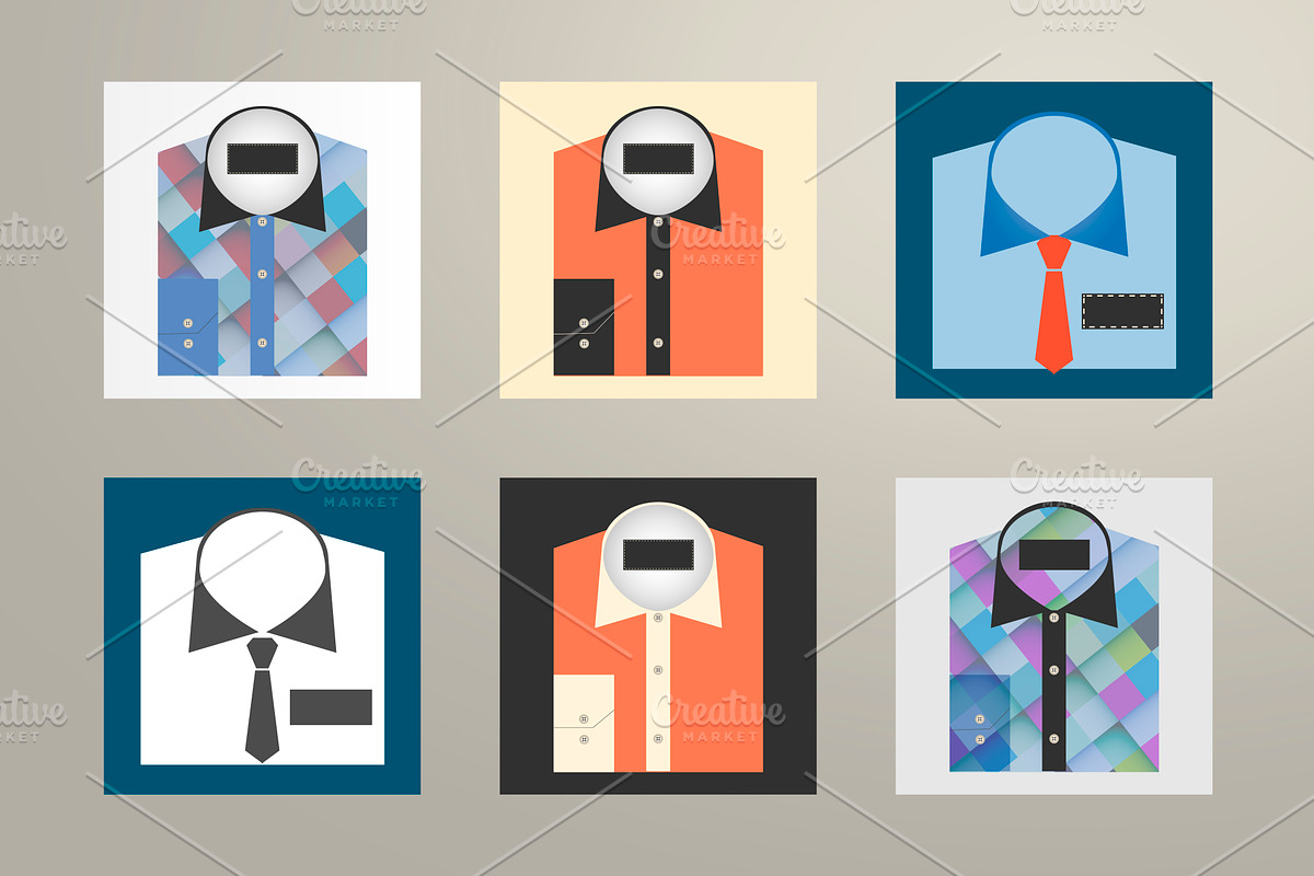 Set folded shirt with badge design in Objects - product preview 8