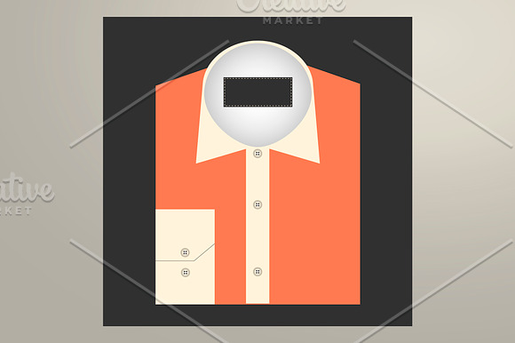 Set folded shirt with badge design in Objects - product preview 2