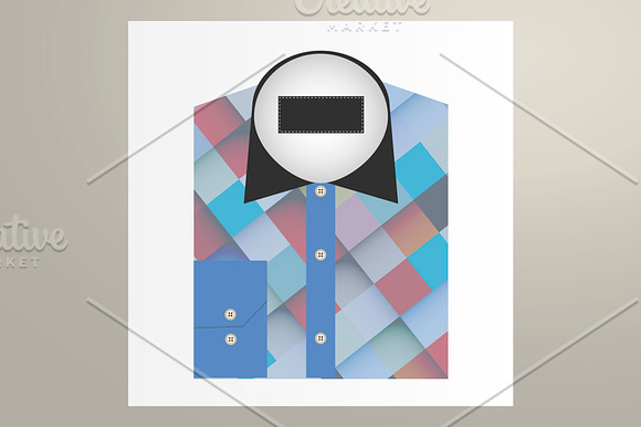 Set folded shirt with badge design in Objects - product preview 3
