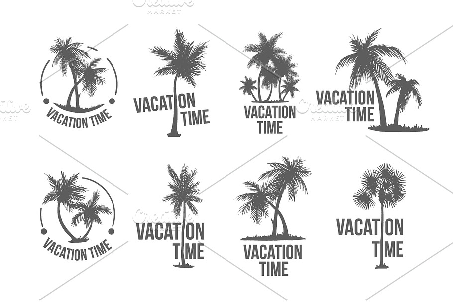 8 Tropical Palm logo illustration