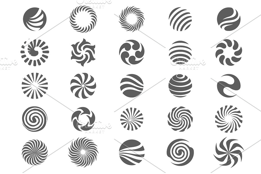 25 Abstract circle symbols