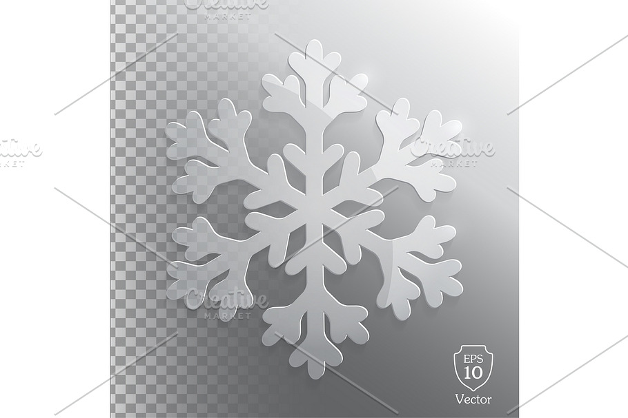 Glass transparent snowflake. Vector. in Objects - product preview 8