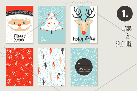 Christmas hand made celebration PACK in Card Templates - product preview 1