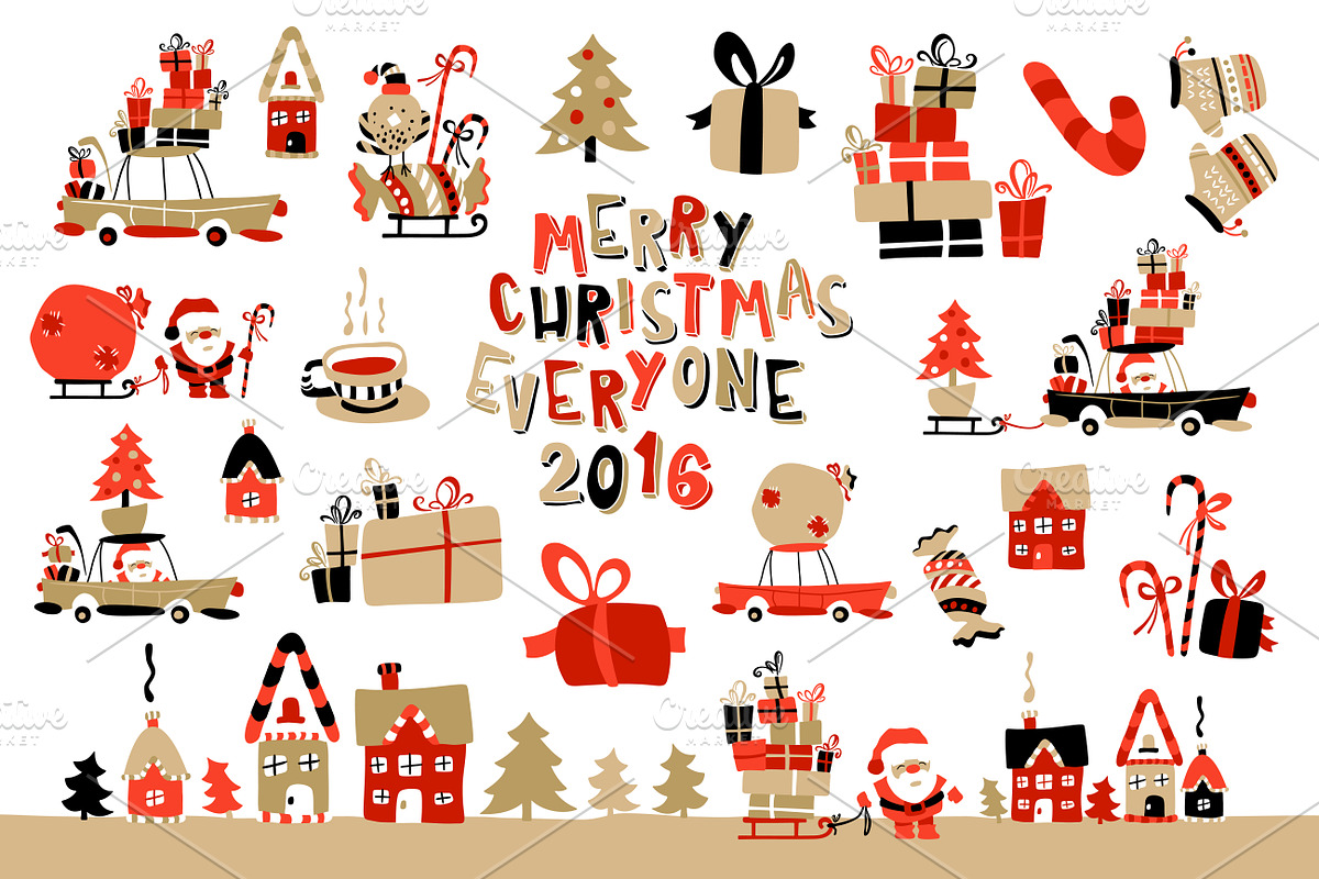Merry Christmas Cliparts in Objects - product preview 8