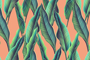 Tropical pattern. Jungle palm leaves