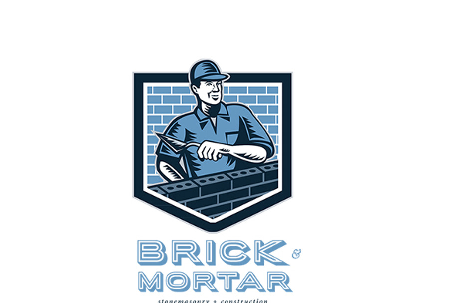 Brick and Mortar Stone Masonry and C in Logo Templates - product preview 8