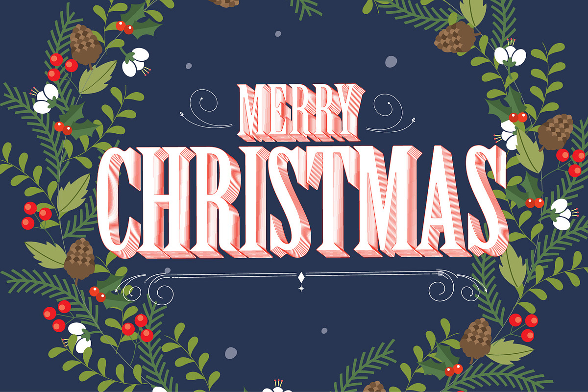 christmas garland background vector in Illustrations - product preview 8