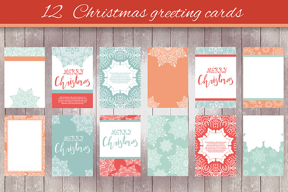 12 Christmas greeting cards - 1 in Postcard Templates - product preview 1